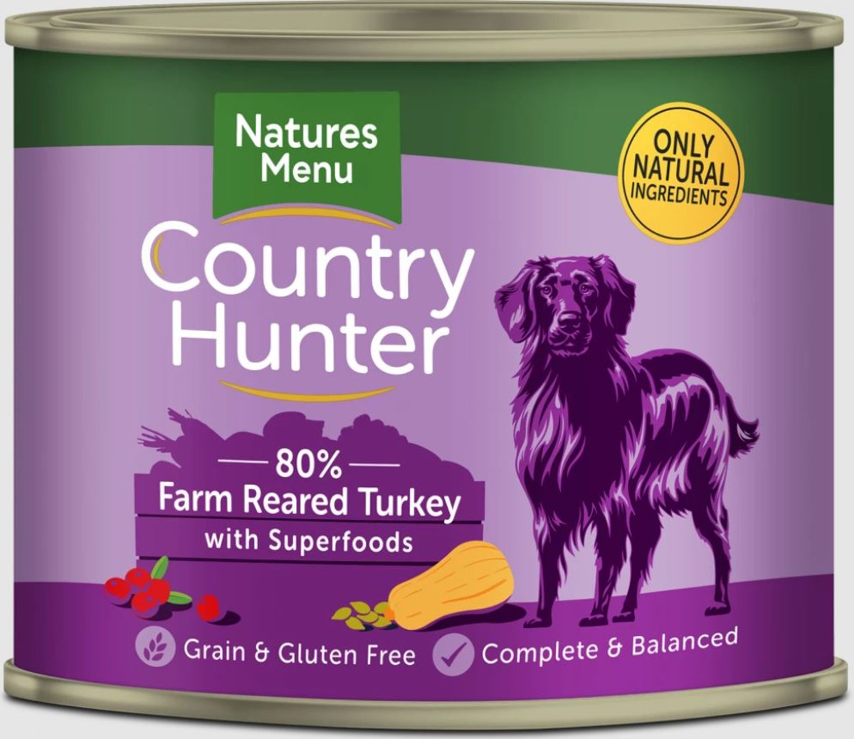 Natures Menu Country Hunter Meals Turkey & Cranberry Wet Dog Food Cans