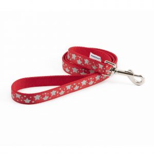 Ancol Reflective Star Lead Red