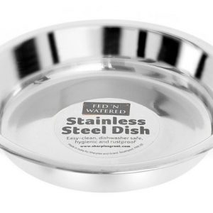 Fed ‘N’ Watered Stainless Steel Kitty & Puppy Flat Pan