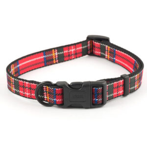 Ancol Adjustable Red Tartan Dog Collar