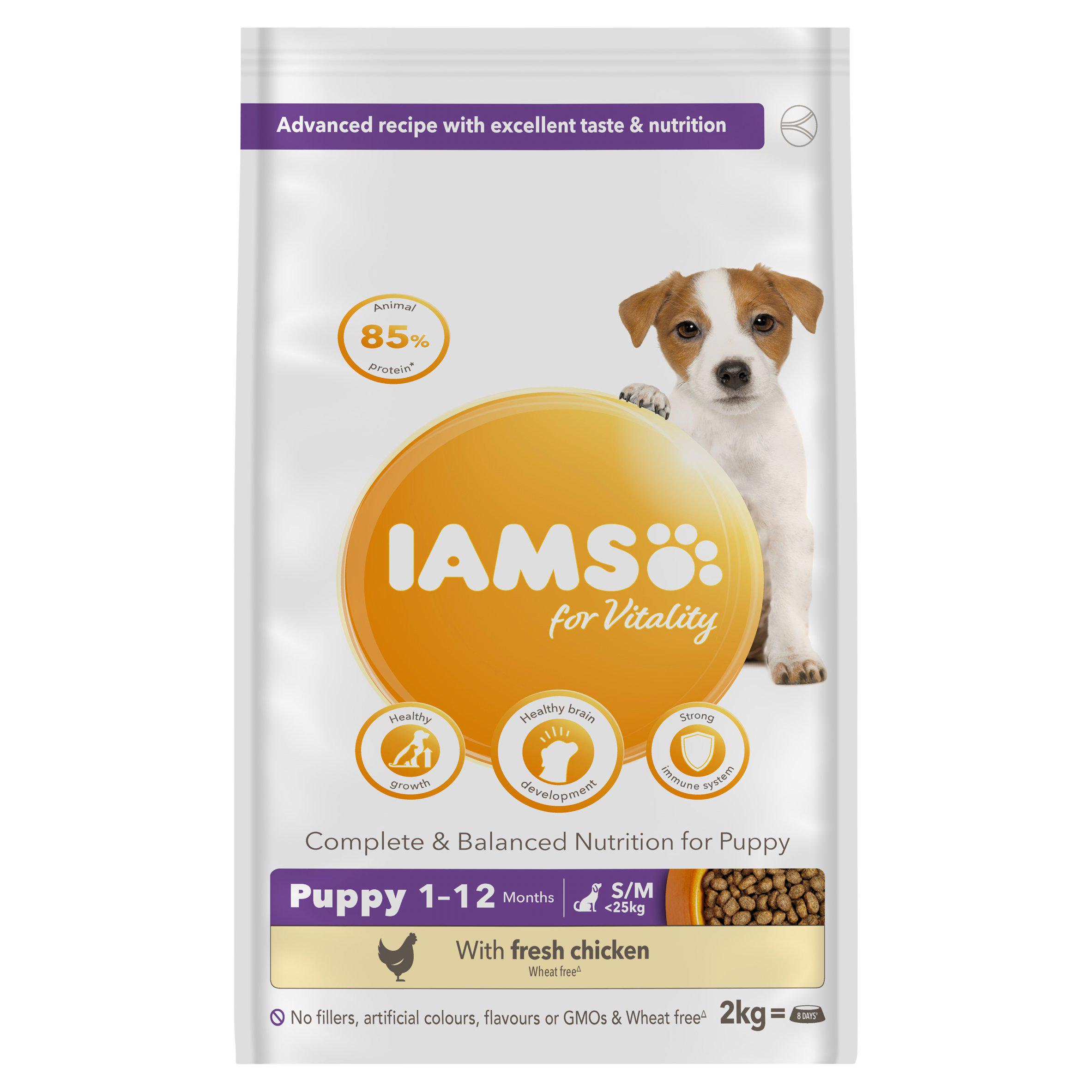 IAMS Vitality Small and Medium Breed Puppy Dry Food Fresh Chicken 2kg