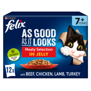 Felix As Good As It Looks Senior Meat Selection in Jelly Wet Cat Food Pouches