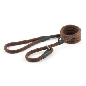 Ancol Deluxe Nylon Rope Slip Lead Brown