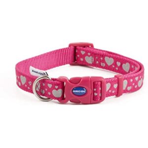 Ancol Pink Hearts Adjustable Dog Collar