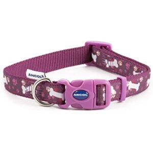 Ancol Purple Bone Adjustable Dog Collar