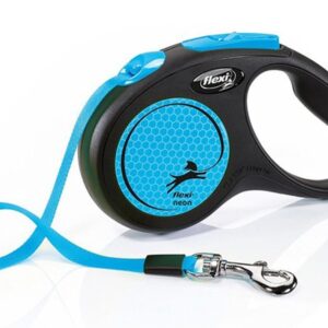 Flexi Neon Tape 5 m Retractable Lead blue