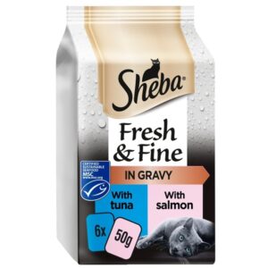 Sheba Fresh & Fine Salmon & Tuna in Gravy