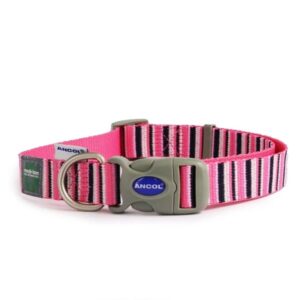 Ancol Made From Candystripe Collar Pink