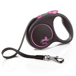 Flexi Black Design Extending 5m Dog Lead pink