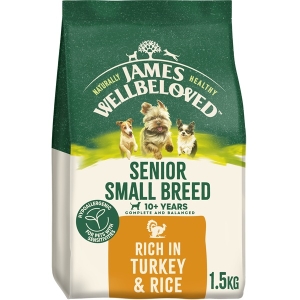 James Wellbeloved Senior Small Breed Dry Dog Food Turkey & Rice, 1.5kg