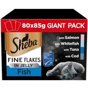 Sheba Fine Flakes Cat Pouches Fish Collection in Jelly