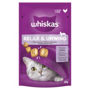 WHISKAS Relax & Unwind Adult Cat Treats with Chicken