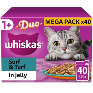 Whiskas 1+ Duo Surf and Turf Pouches in Jelly