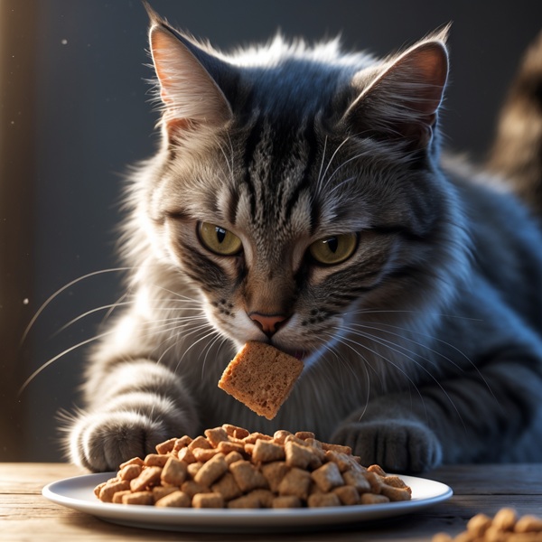 cat eating food