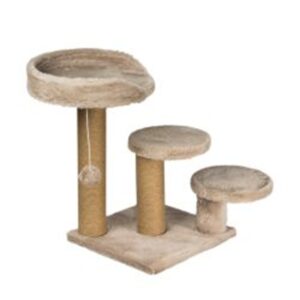Dubex Short Plush Triple Post & Bed Cat Scratcher