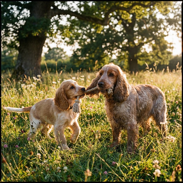 Cocker Spaniel care guide - active dog playing outdoors