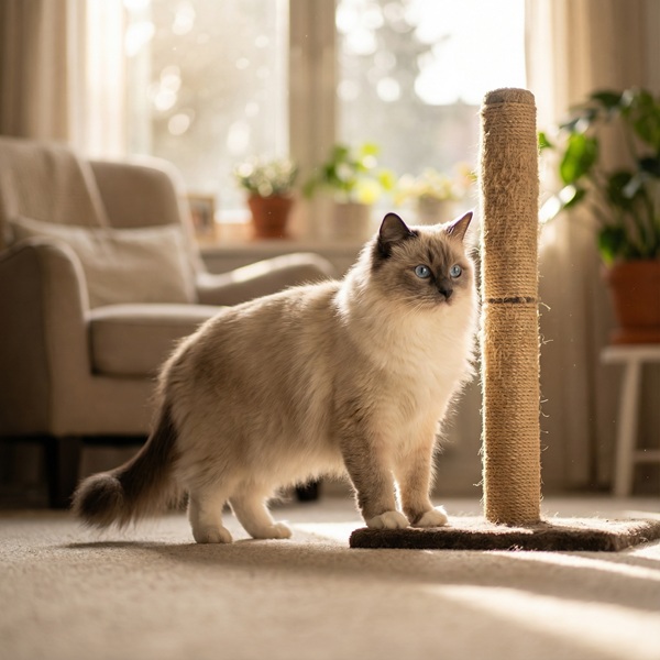 Ragdoll cat care guide - indoor activity and scratching